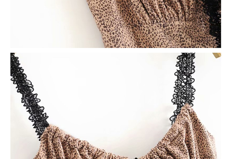 Fashion Leopard Print Suede Print Lace Up Dress,Mini & Short Dresses