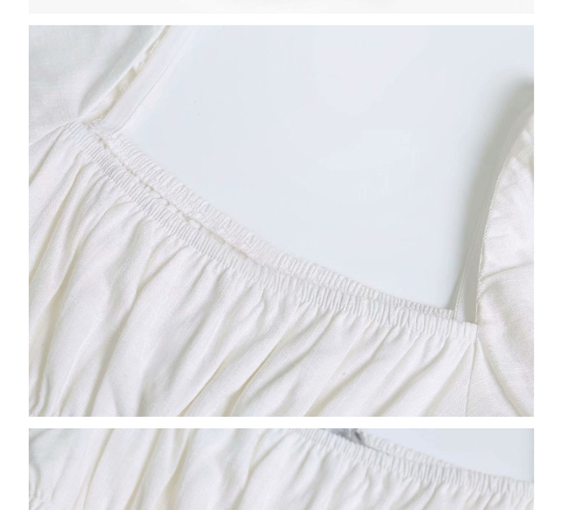 Fashion White Square Collar Pleated Shirt,Tank Tops & Camis