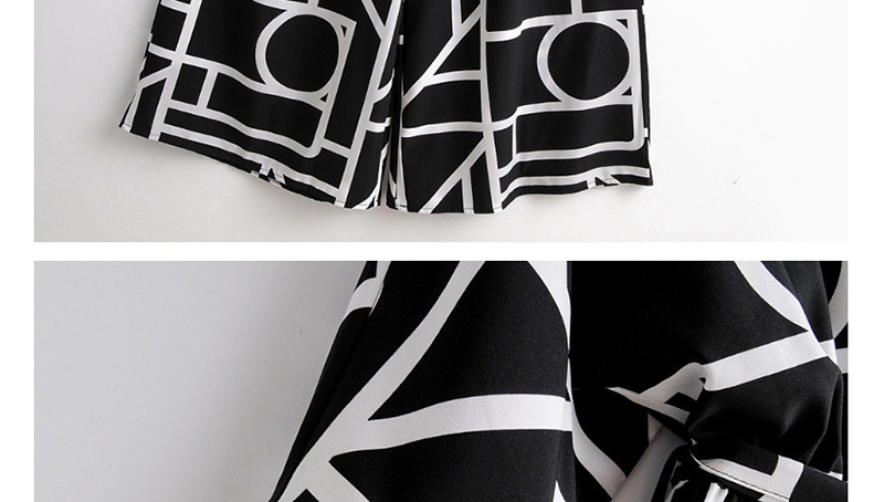 Fashion Black Abstract Geometric Print Jumpsuit,Bodysuits