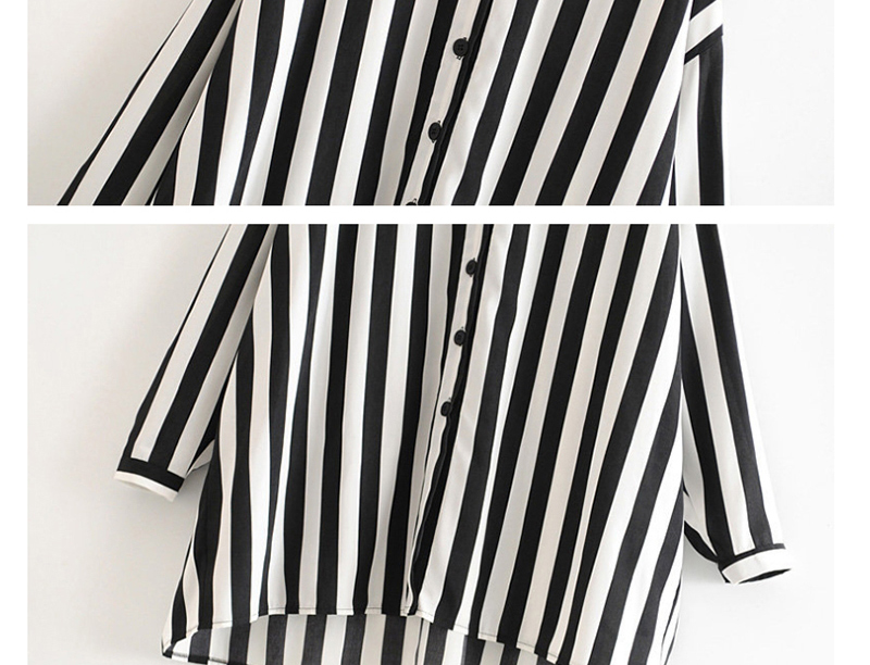 Fashion Black And White Striped Sunscreen Shirt,Tank Tops & Camis