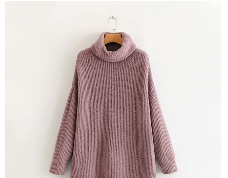 Fashion Brown Turtleneck Knitted Sweater,Sweater