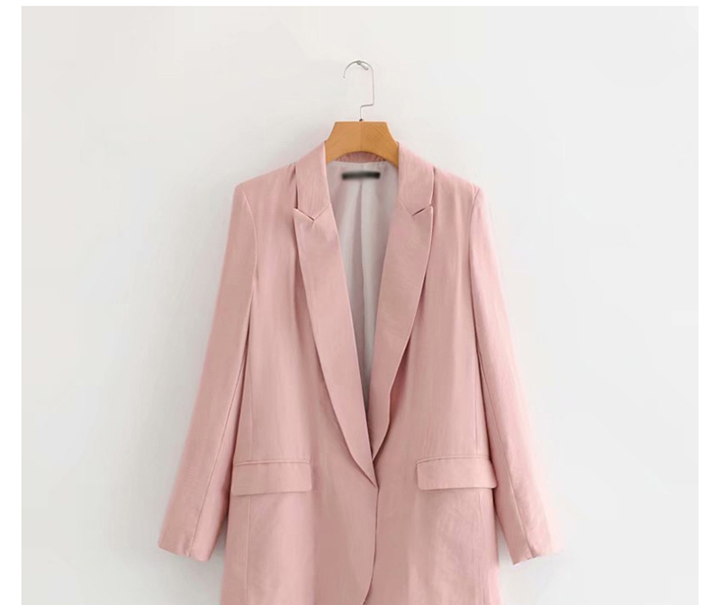 Fashion Pink Big V-neck Small Suit,Coat-Jacket
