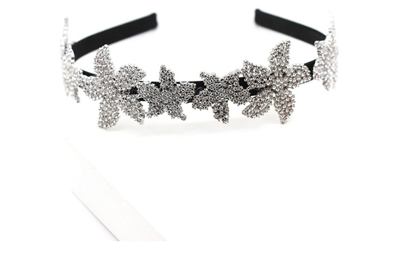 Fashion Silver Snowflake Full Diamond Hair Hoop,Head Band