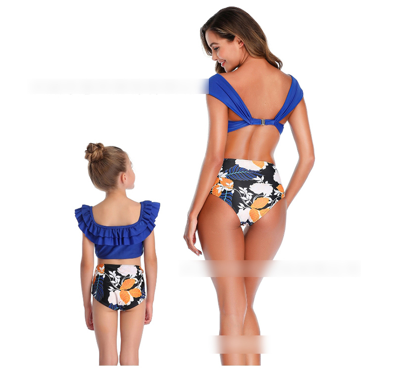 Fashion Orange Cross Knotted Ball Trimmed Swimsuit For Children,Kids Swimwear