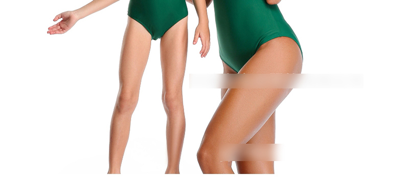 Fashion Green Ruffled One Shoulder Ball One Piece Swimsuit,One Pieces