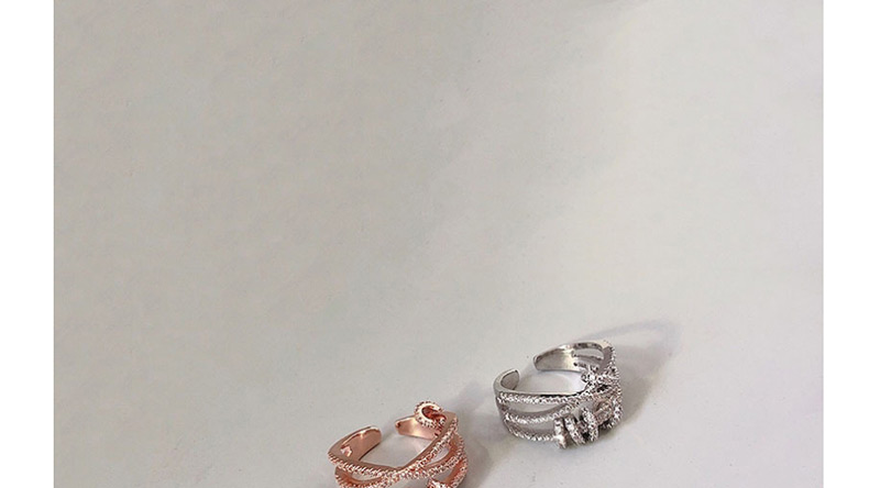 Fashion Rose Gold (micro Set) Diamond Geometric Ring,Fashion Rings