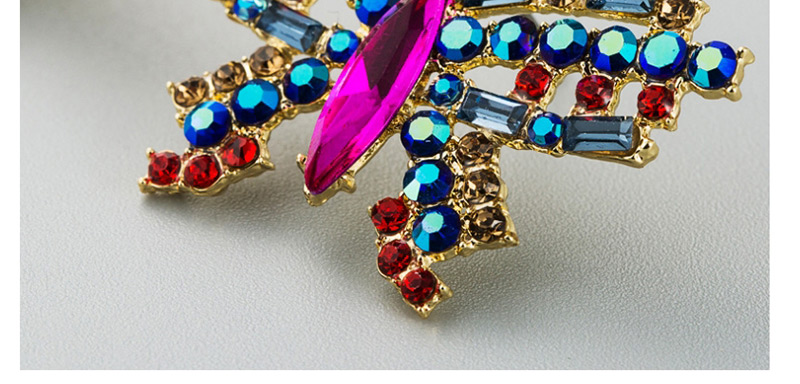Fashion Red Diamond Butterfly Earrings,Stud Earrings