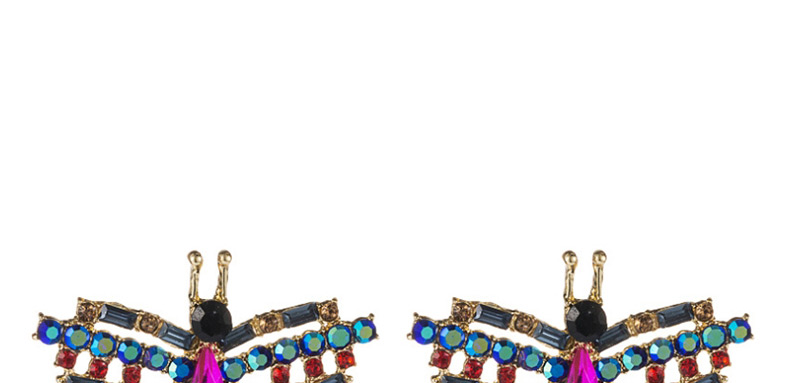 Fashion Red Diamond Butterfly Earrings,Stud Earrings