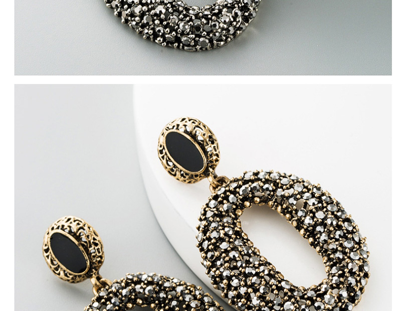 Fashion Silver Oval Earrings With Diamonds And Diamonds Earrings,Drop Earrings