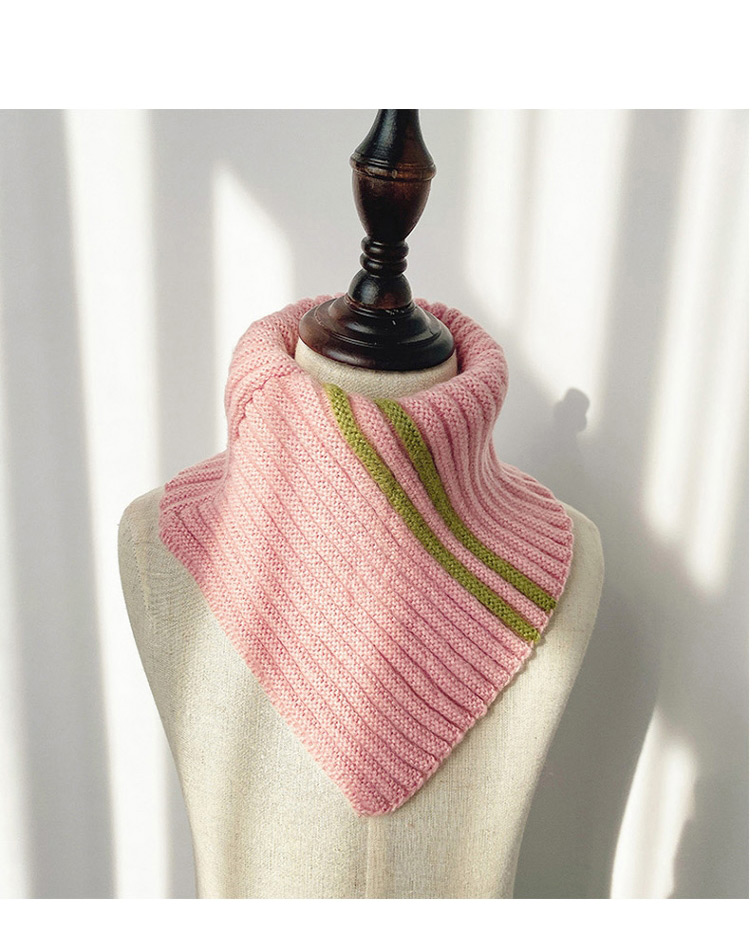 Fashion Pink Contrast Wool Neck Scarf For Children,Thin Scaves