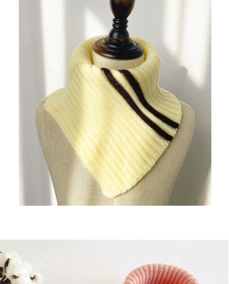 Fashion Beige (with Light Yellow) Contrast Wool Neck Scarf For Children,Thin Scaves