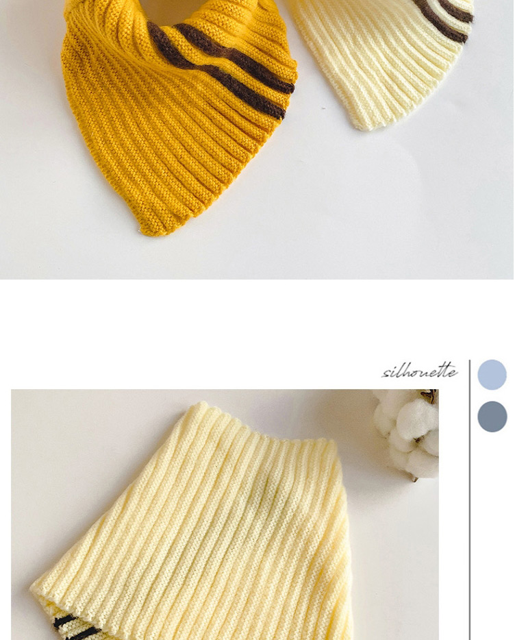 Fashion Yellow Contrast Wool Neck Scarf For Children,Thin Scaves