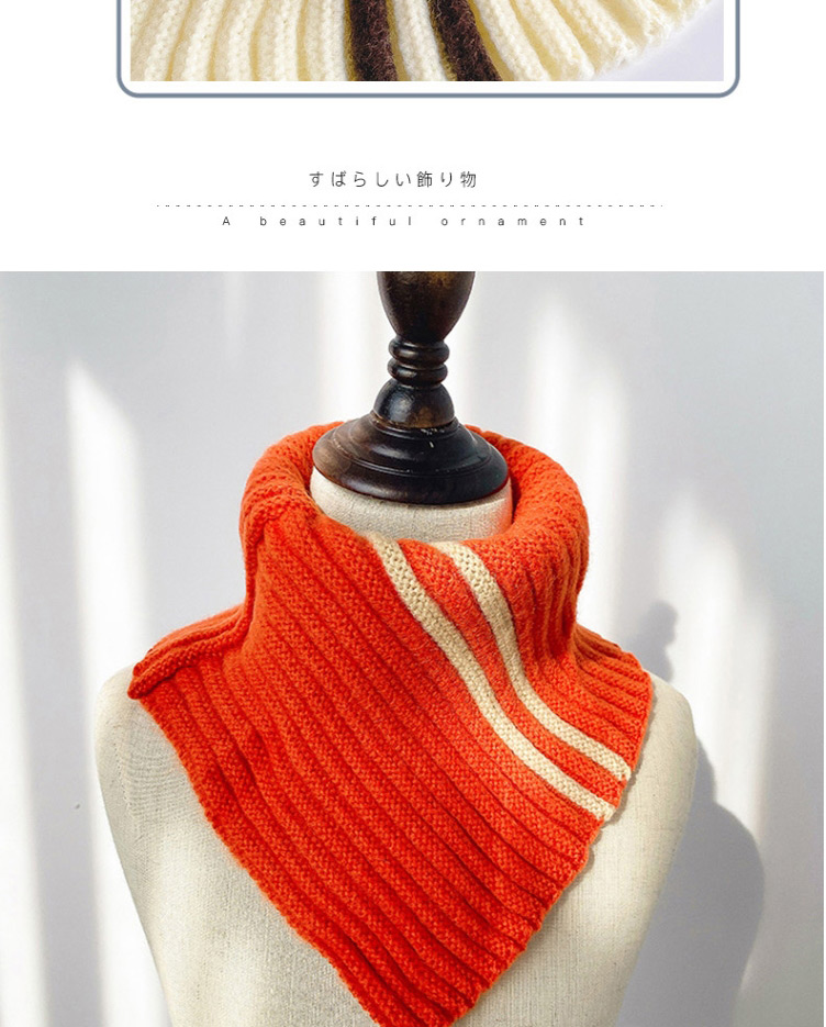 Fashion Orange Contrast Wool Neck Scarf For Children,Thin Scaves