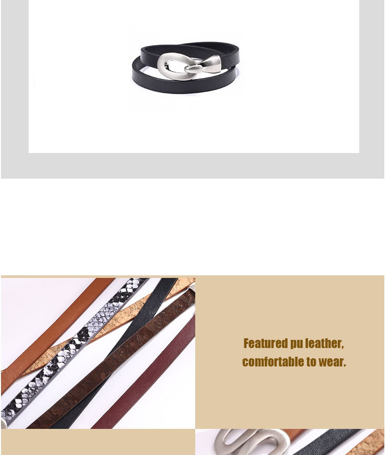 Fashion Snake Grey Serpentine Leather Alloy Dual Use Bracelet,Fashion Bracelets