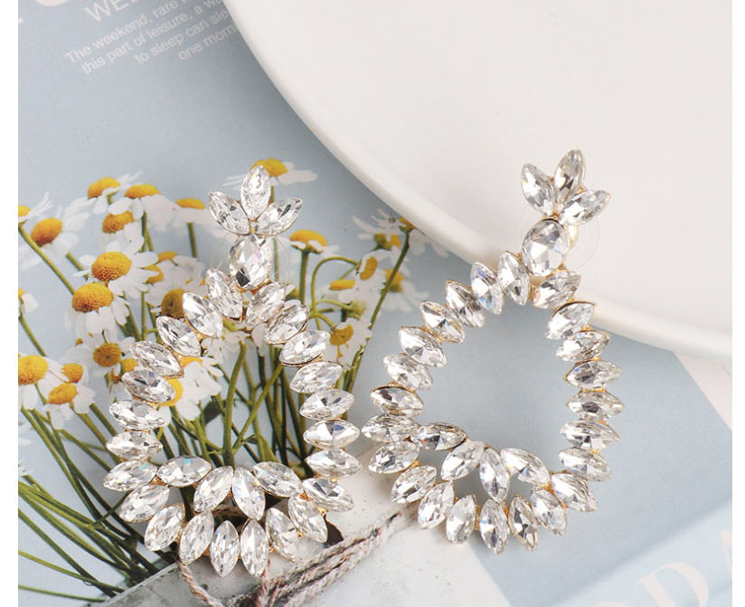Fashion White Geometric Diamond Earrings,Drop Earrings