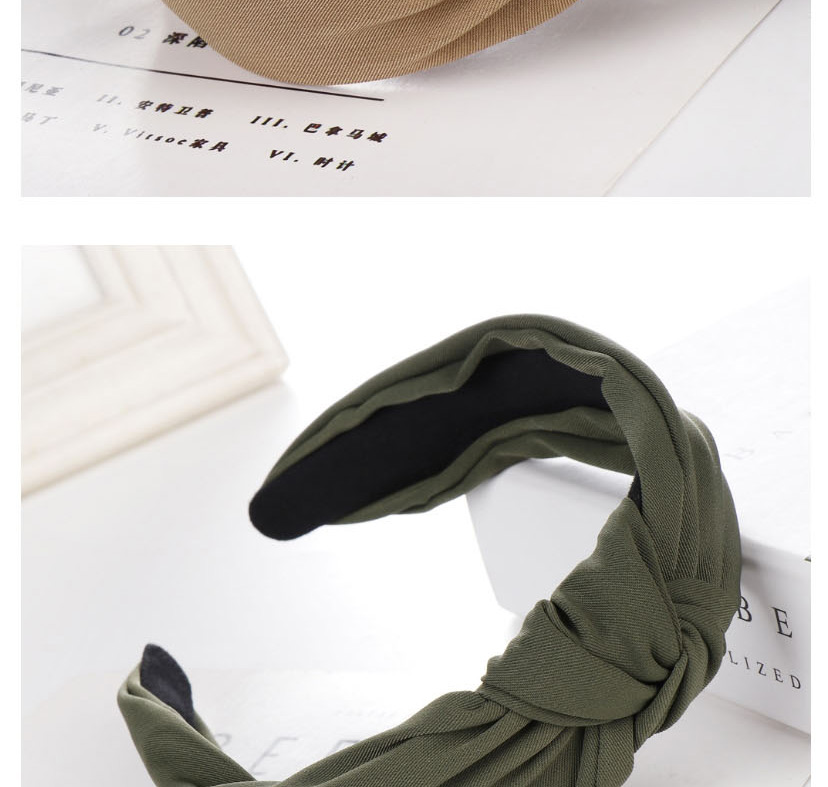Fashion Army Green Cross-knotted Wide-edged Headband,Head Band