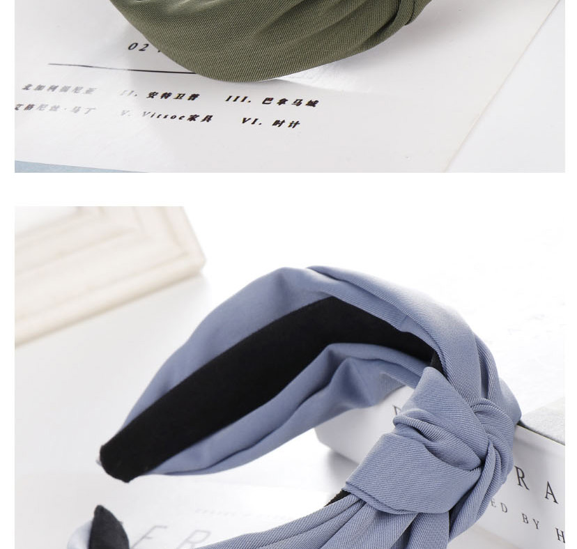 Fashion Army Green Cross-knotted Wide-edged Headband,Head Band