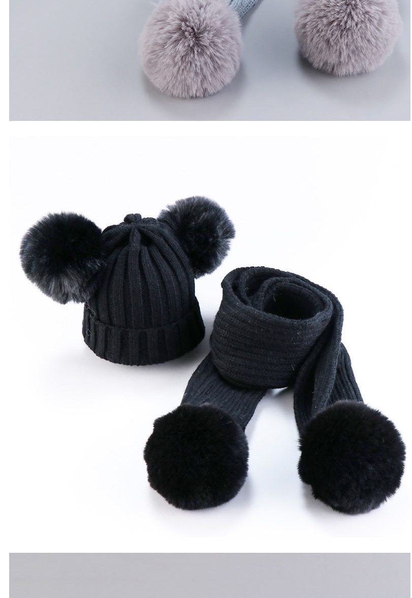 Fashion Suit-meter Thread Wool Ball Wool Baby Hat Scarf Set,Children