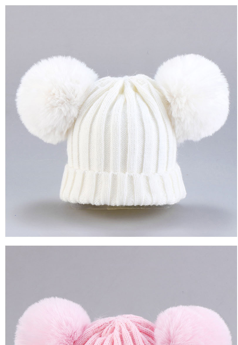 Fashion Hat-white Thread Wool Ball Wool Hat,Children