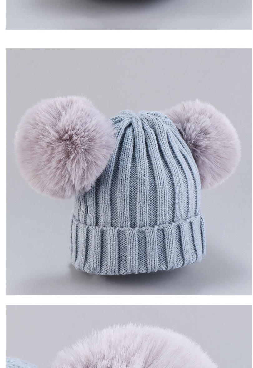 Fashion Hat-gray Thread Wool Ball Wool Hat,Children
