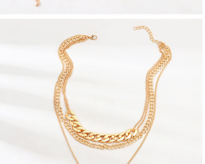 Fashion Golden Snake-shaped Thick Chain Multilayer Necklace,Multi Strand Necklaces