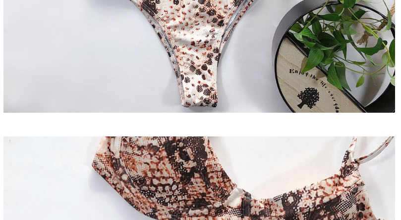 Fashion B35w Snake Pattern Snakeskin Underwire Belt Buckle Split Swimsuit,Bikini Sets