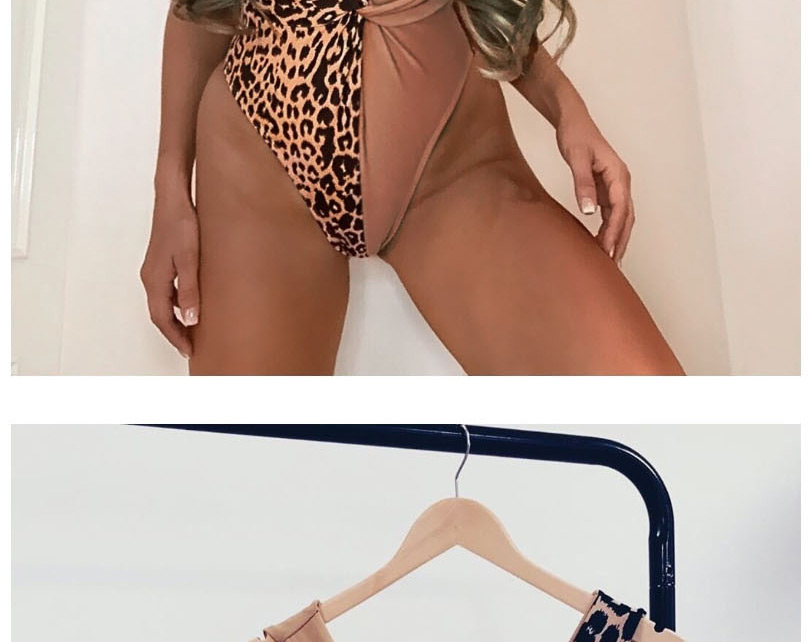 Fashion Khaki Fight Leopard Print Leopard Print One-piece Swimsuit,One Pieces