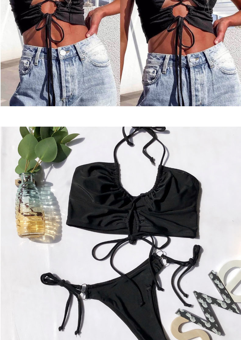 Fashion Black Lace Split Swimsuit,Bikini Sets