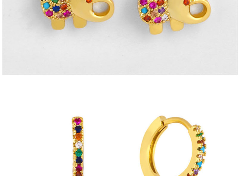 Fashion Elephant Baby Elephant Earrings With Diamonds,Earrings