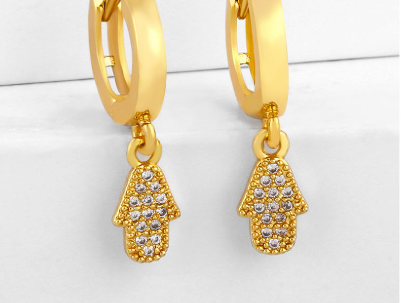 Fashion Golden Cross Diamond Earrings,Earrings
