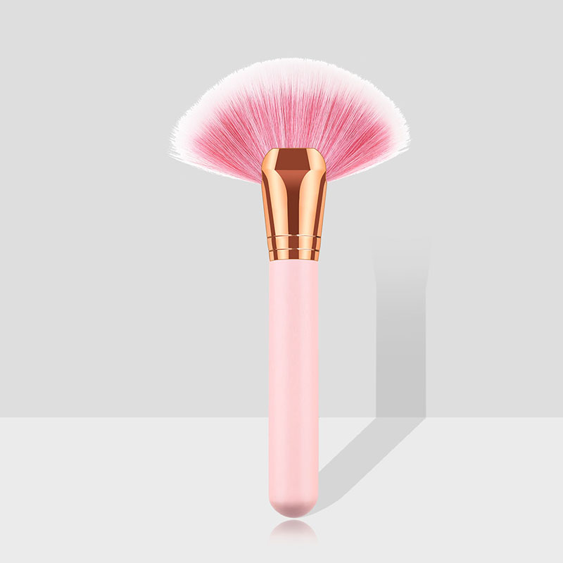 Fashion Pink Gold Single Powder White Hair Small Round Head Brush,Beauty tools