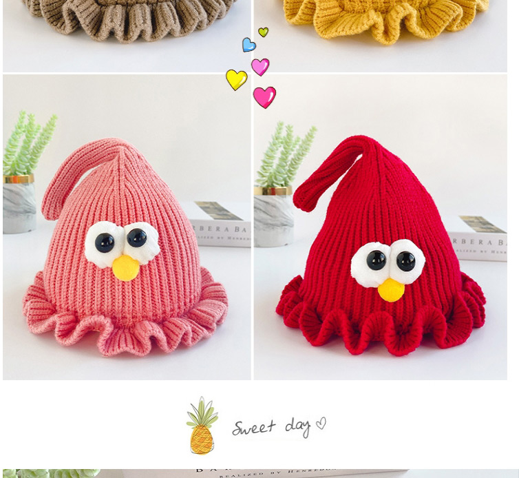 Fashion Pink Fungus Eye Baby Hat,Children