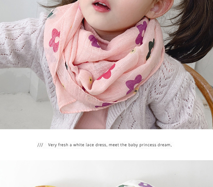 Fashion Dark Pink Flower Print Baby Scarf,Thin Scaves