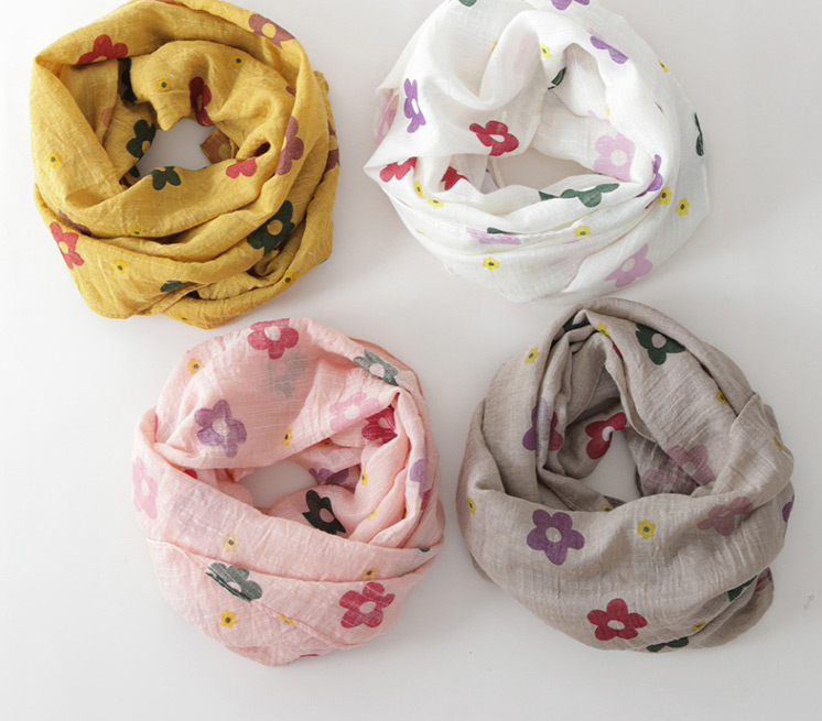 Fashion Coffee Color Flower Print Baby Scarf,Thin Scaves