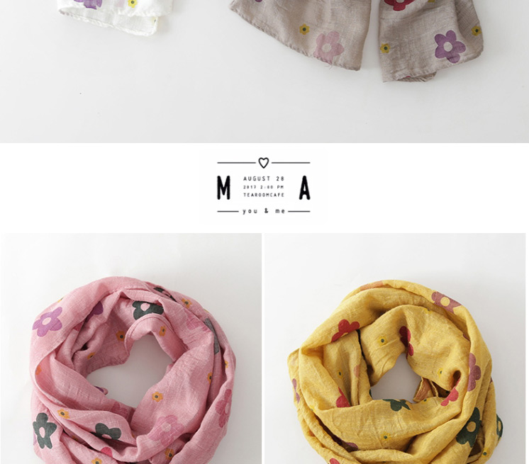 Fashion Yellow Flower Print Baby Scarf,Thin Scaves