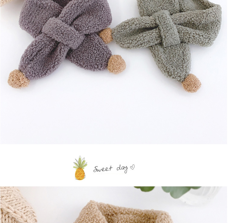 Fashion Navy Fur Ball Lambskin Scarf,knitting Wool Scaves