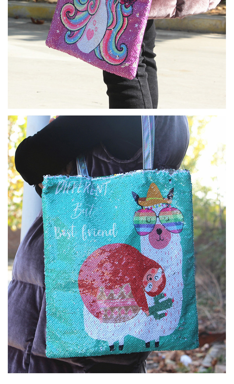 Fashion Alpaca + Gift Gift Alpaca Sequined Shoulder Bag,Messenger bags