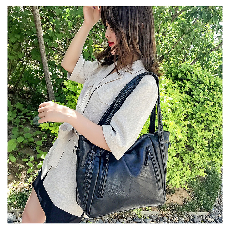 Fashion Black Zip Rope Shoulder Bag,Messenger bags
