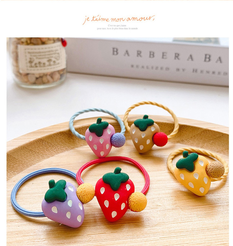 Fashion Yellow Strawberry-hair Rope Strawberry Hit Color Children