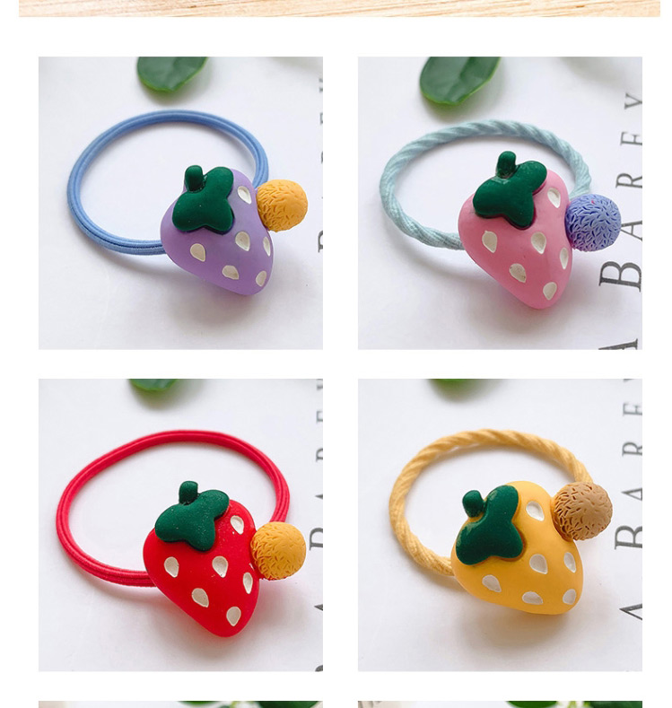 Fashion Light Yellow Strawberry-hair Rope Strawberry Hit Color Children