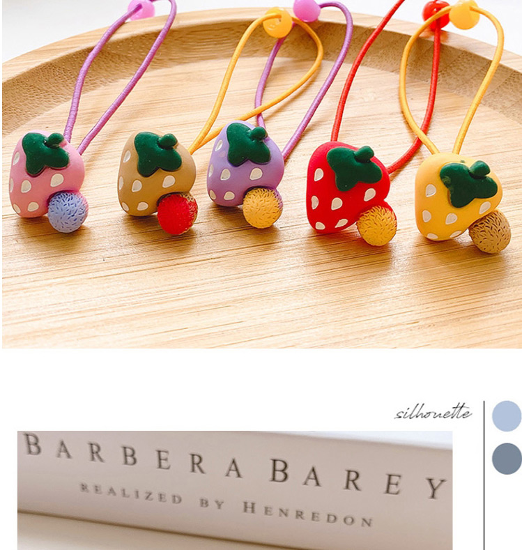 Fashion Light Yellow Strawberry-hair Rope Strawberry Hit Color Children