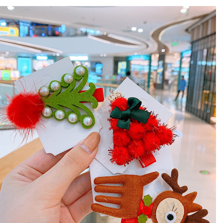 Fashion Red Christmas Tree Christmas Tree Child Hairpin,Kids Accessories