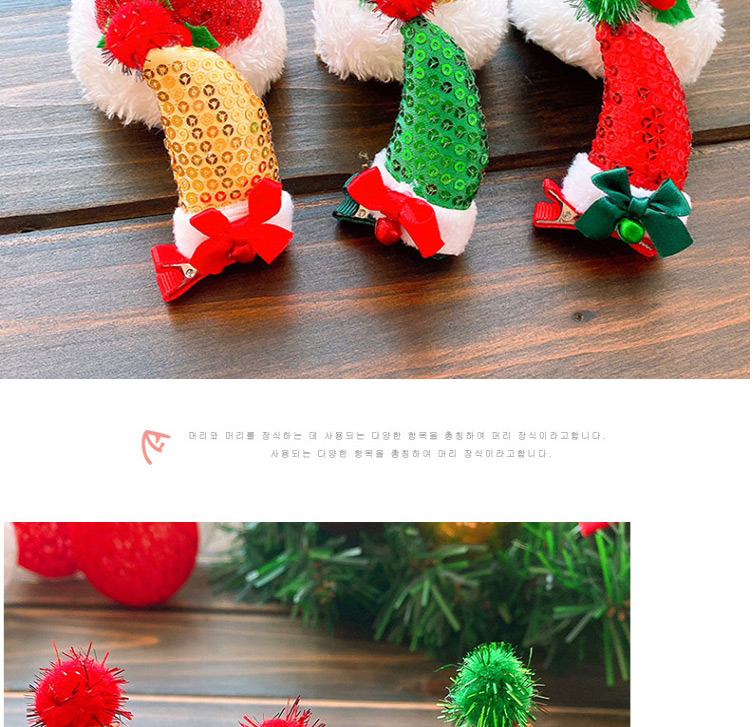 Fashion Red Christmas Tree Christmas Hat Star Cane Child Hairpin,Kids Accessories