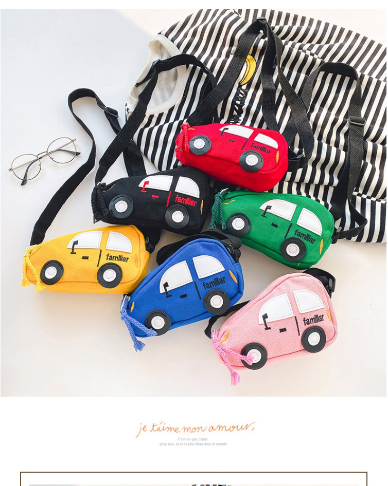 Fashion Pink Stitched Contrast Car Children Shoulder Bag,Kids Accessories