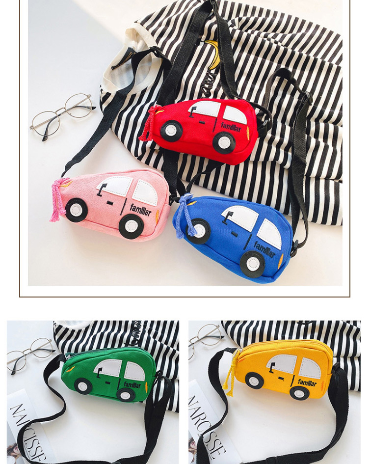 Fashion Yellow Stitched Contrast Car Children Shoulder Bag,Kids Accessories