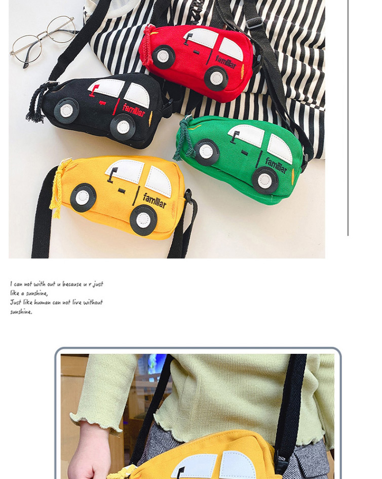 Fashion Black Stitched Contrast Car Children Shoulder Bag,Kids Accessories