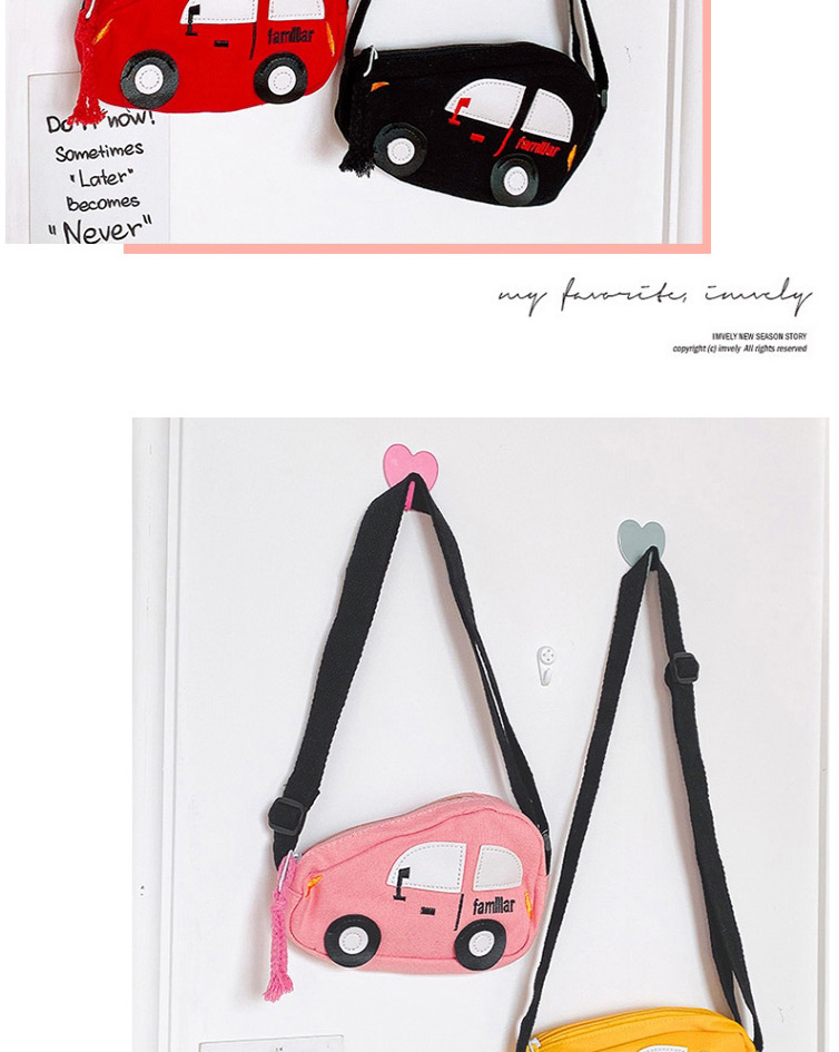 Fashion Pink Stitched Contrast Car Children Shoulder Bag,Kids Accessories