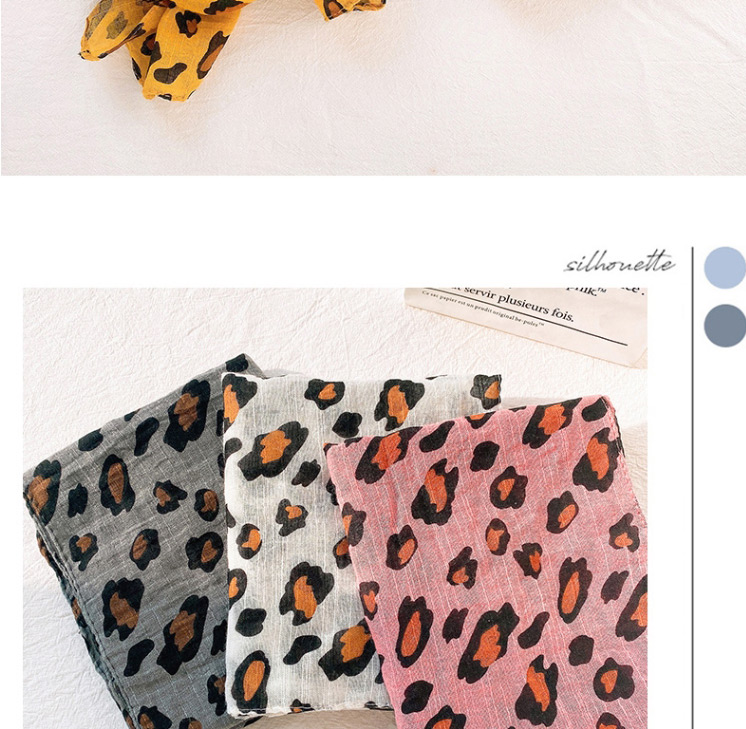 Fashion Gray Leopard Print Scarf,Thin Scaves