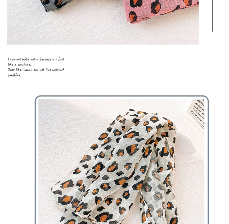 Fashion Rose Pink Leopard Print Scarf,Thin Scaves