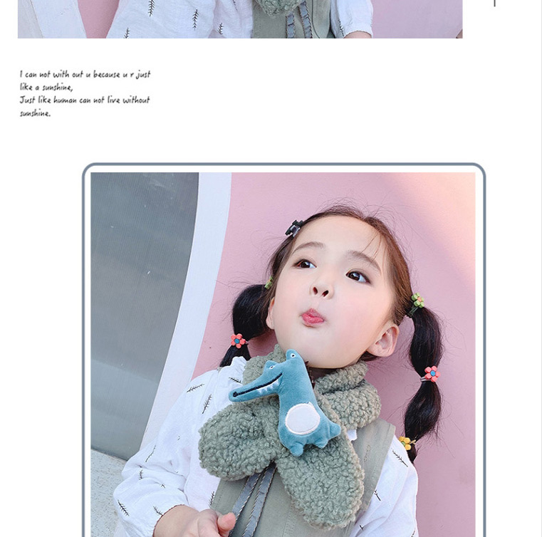 Fashion Korean Pink Lambskin Crocodile Children Scarf,knitting Wool Scaves